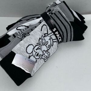 New Disney 100 Mens 5 Pair Of Socks MICKEY STITCH WINNIE THE POOH WOODY MIGUEL